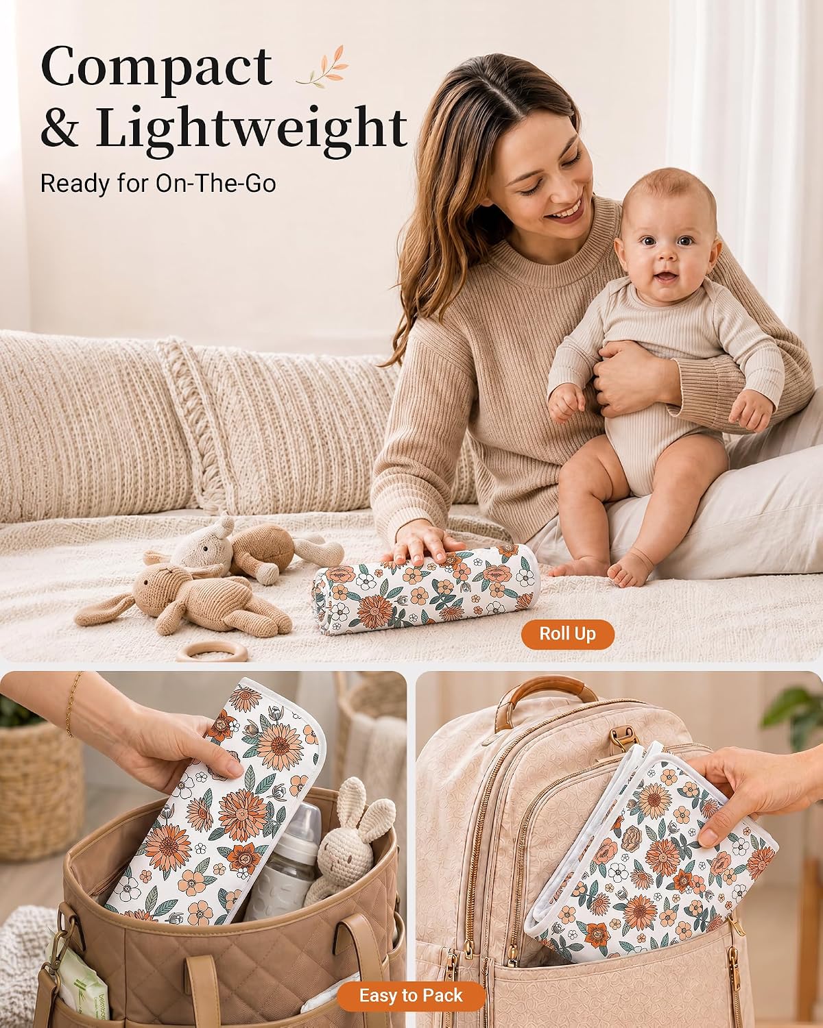 Portable Baby Changing Pad, Waterproof Diaper Changing Mat, 30"x24"