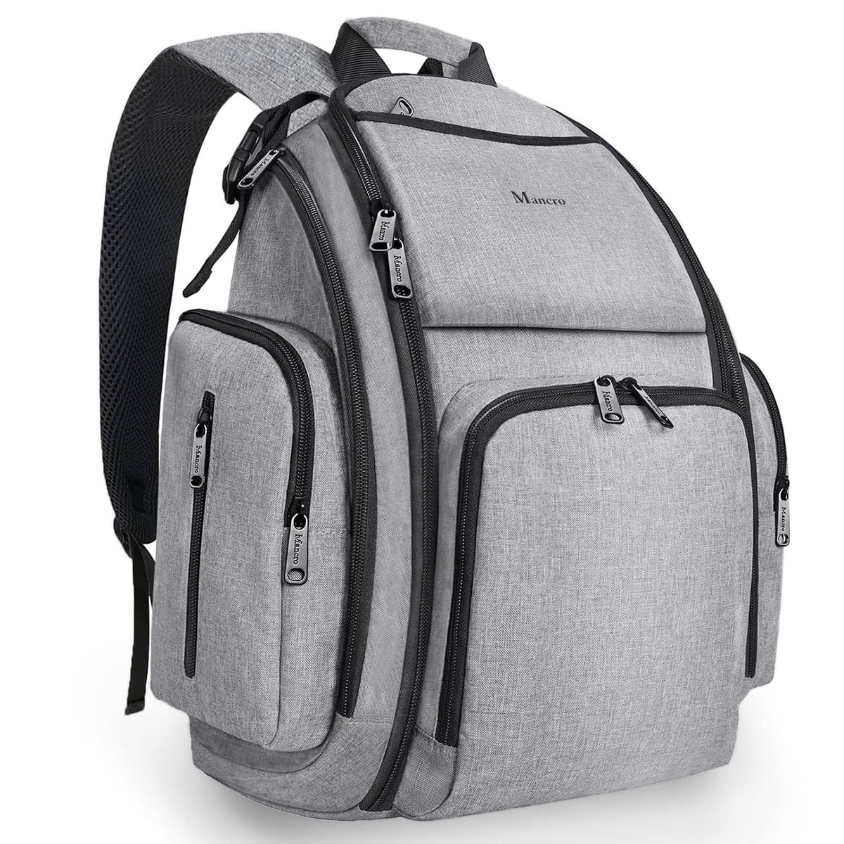 Diaper Bag Backpack, Large Multifunction Waterproof Travel Baby Bag for Dad Mom with 4 Insulated Pockets and Stroller Straps, Maternity Baby Bag for Boys Girls, Grey