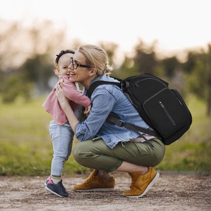 Diaper Bag Backpack, Large Multifunction Waterproof Travel Baby Bag for Dad Mom with 4 Insulated Pockets and Stroller Straps, Maternity Baby Bag for Boys Girls, Grey