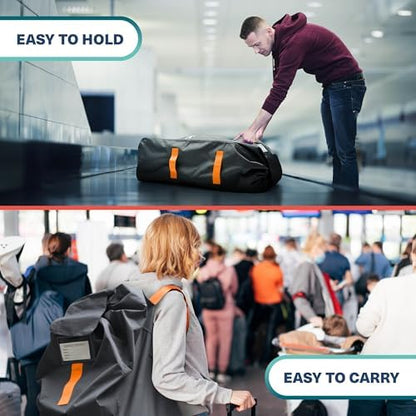 Travel essentials bundle Extra Large Gate Check Stroller Bag for Airplane + Infant Car Seat Travel Bag for Airport