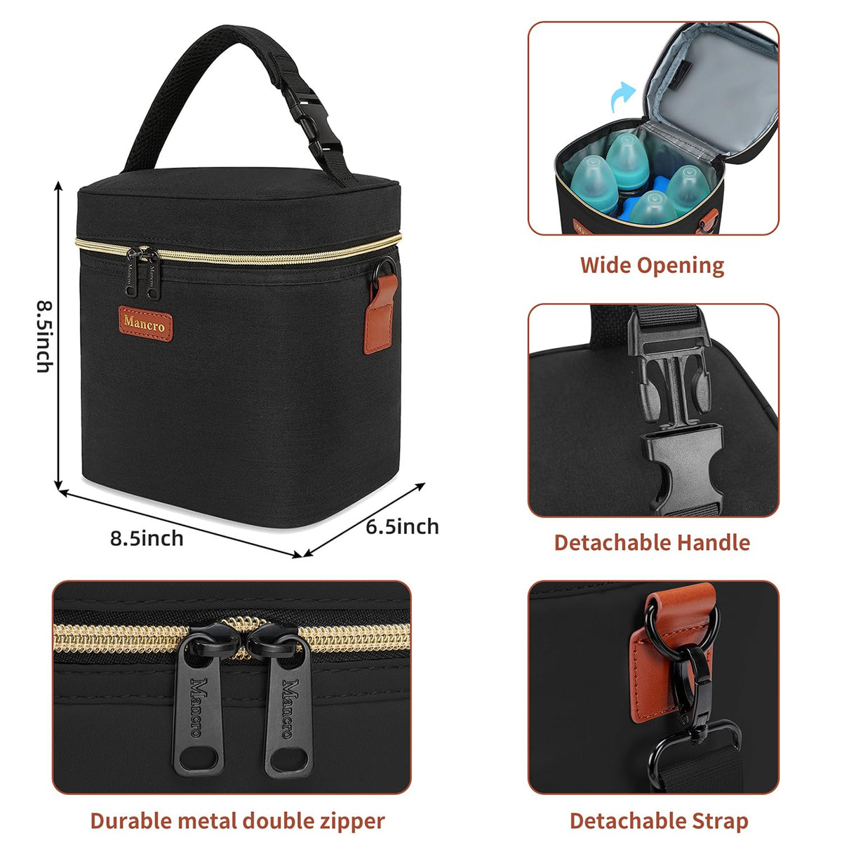 Breastmilk Cooler Bag with Ice Pack,Insulated Baby Bottle Cooler Bag