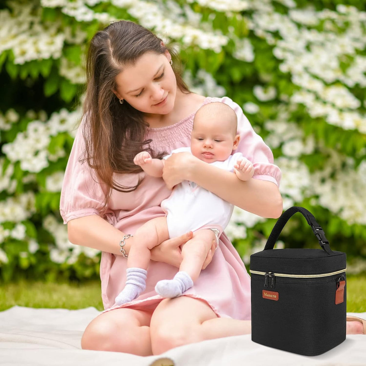 Breastmilk Cooler Bag with Ice Pack,Insulated Baby Bottle Cooler Bag