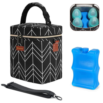 Breastmilk Cooler Bag with Ice Pack,Insulated Baby Bottle Cooler Bag