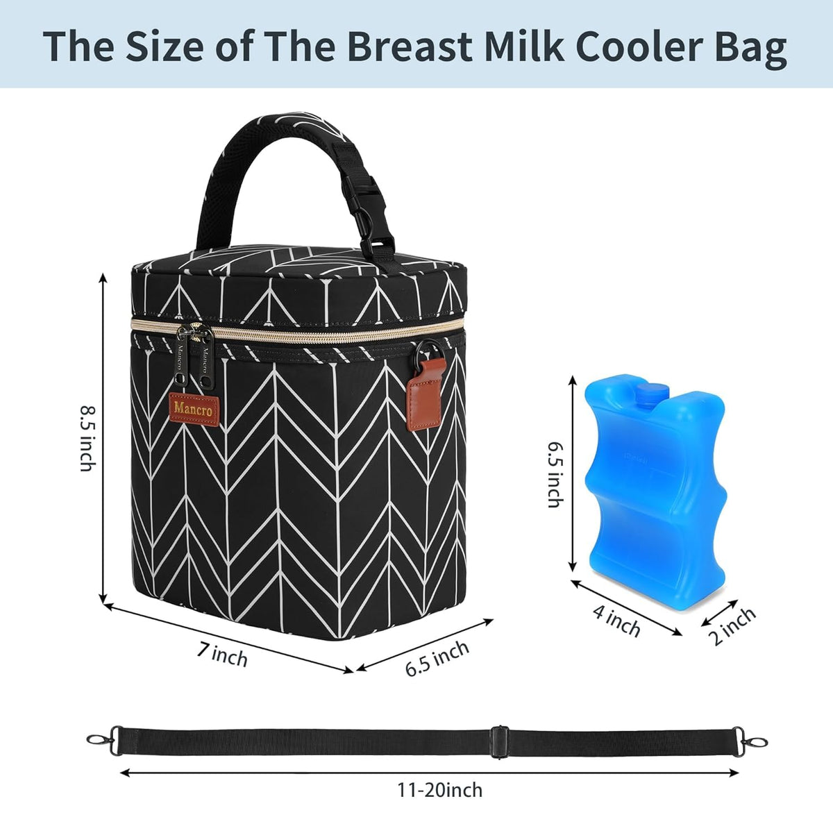 Breastmilk Cooler Bag with Ice Pack,Insulated Baby Bottle Cooler Bag