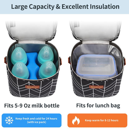 Breastmilk Cooler Bag with Ice Pack,Insulated Baby Bottle Cooler Bag