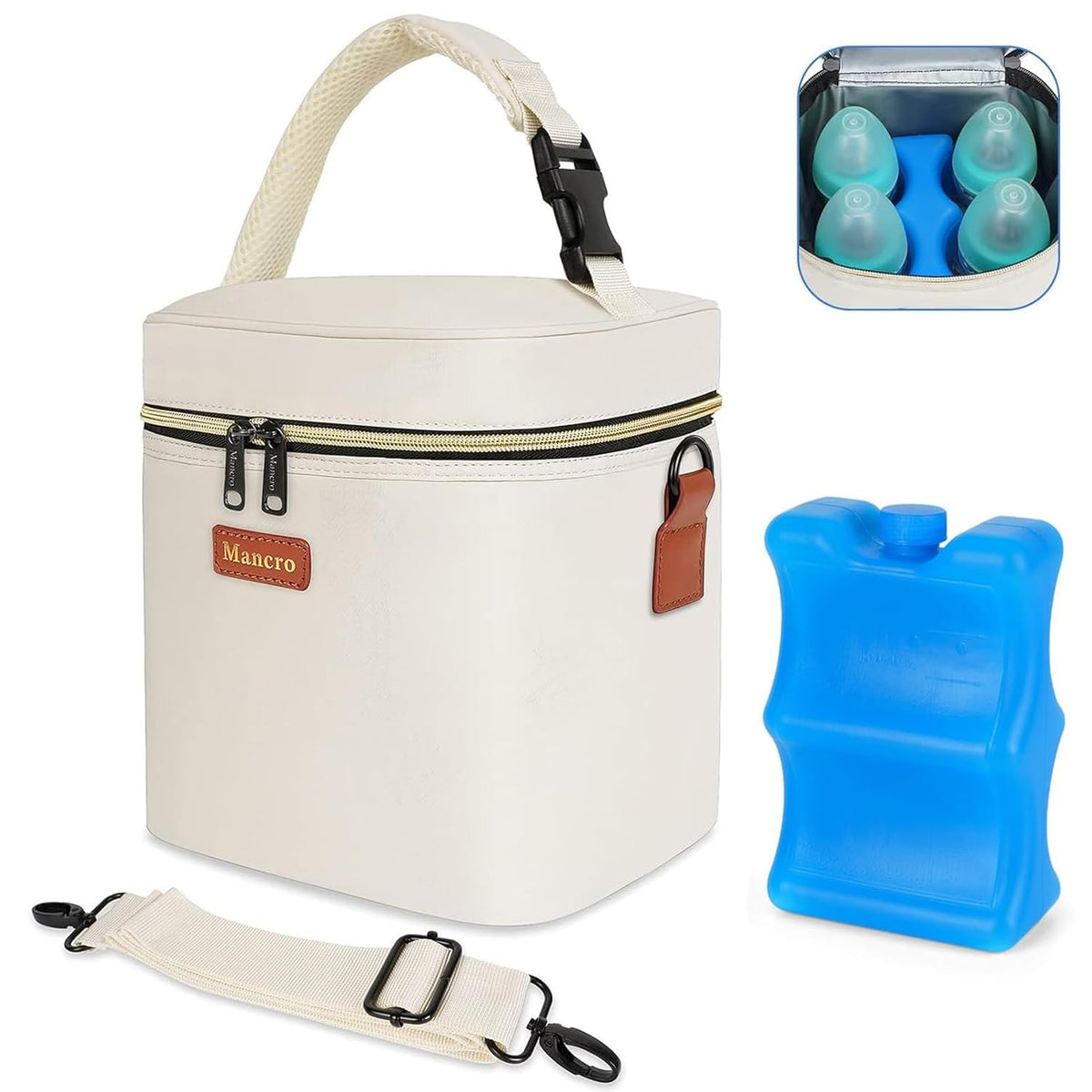 Breastmilk Cooler Bag with Ice Pack,Insulated Baby Bottle Cooler Bag
