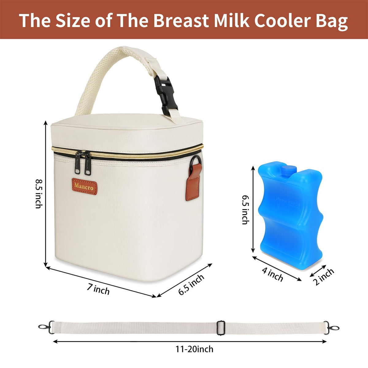 Breastmilk Cooler Bag with Ice Pack,Insulated Baby Bottle Cooler Bag