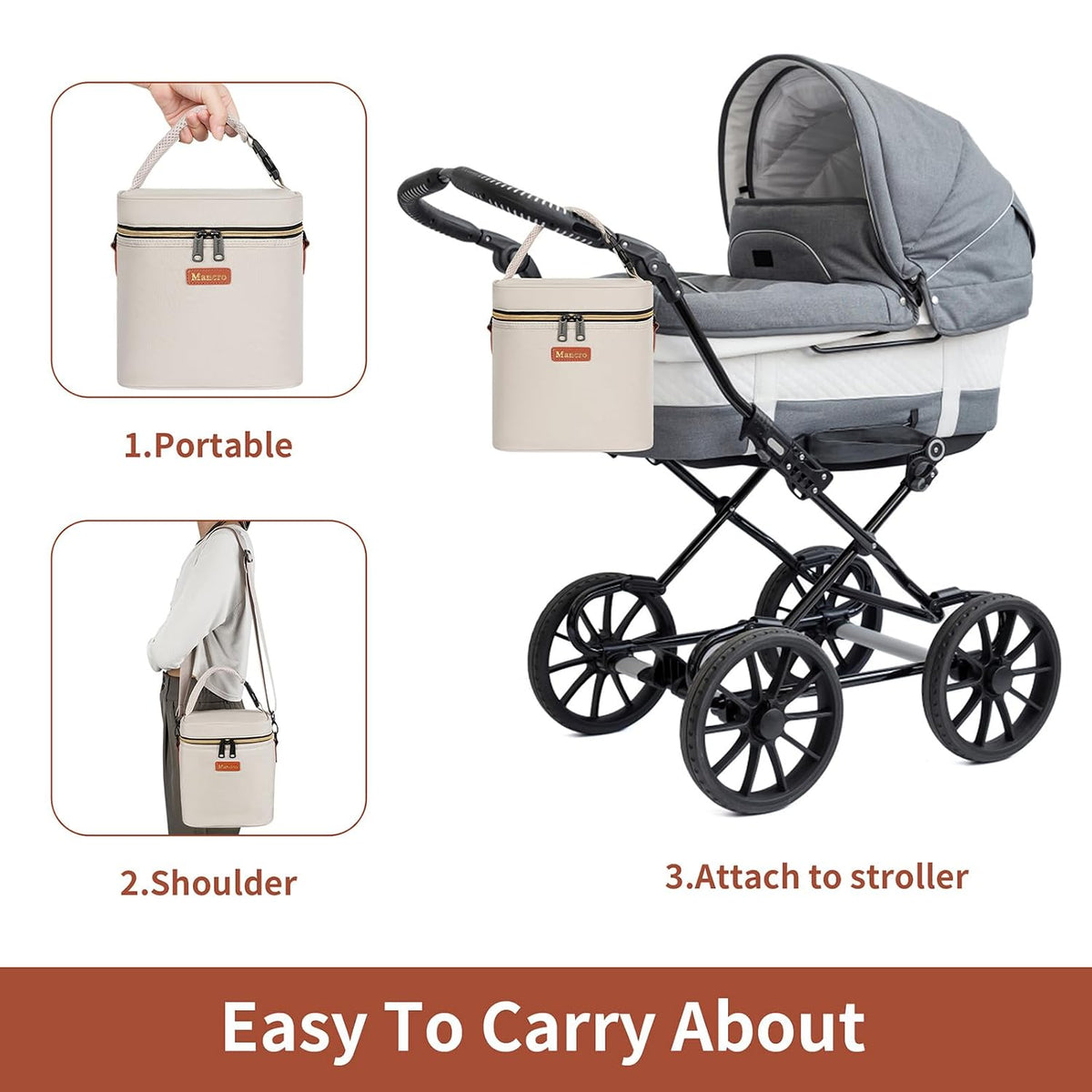 Breastmilk Cooler Bag with Ice Pack,Insulated Baby Bottle Cooler Bag