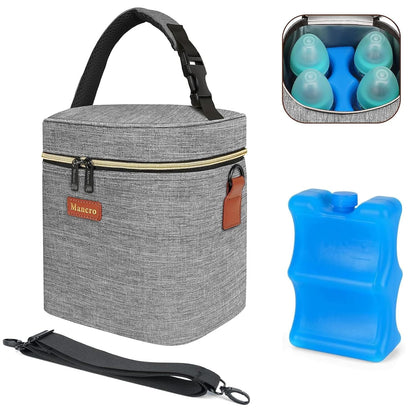 Breastmilk Cooler Bag with Ice Pack,Insulated Baby Bottle Cooler Bag