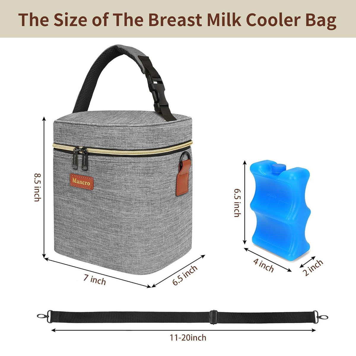 Breastmilk Cooler Bag with Ice Pack,Insulated Baby Bottle Cooler Bag