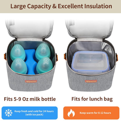 Breastmilk Cooler Bag with Ice Pack,Insulated Baby Bottle Cooler Bag