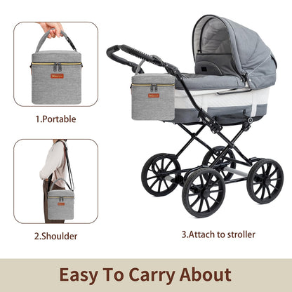 Breastmilk Cooler Bag with Ice Pack,Insulated Baby Bottle Cooler Bag