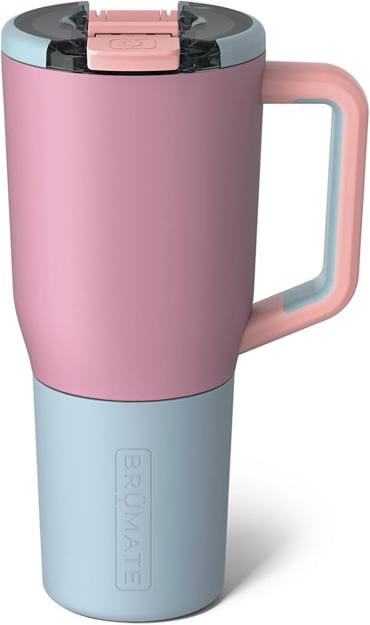 Müv - 25oz 100% Leak Proof Insulated Coffee Mug with Handle & Lid - Stainless Steel Coffee Travel Mug - Double Walled Coffee Cup (Primrose)