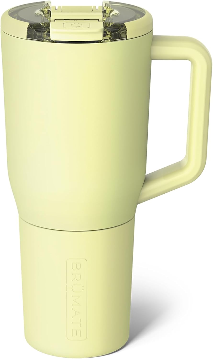 Müv - 25oz 100% Leak Proof Insulated Coffee Mug with Handle & Lid - Stainless Steel Coffee Travel Mug - Double Walled Coffee Cup (Primrose)