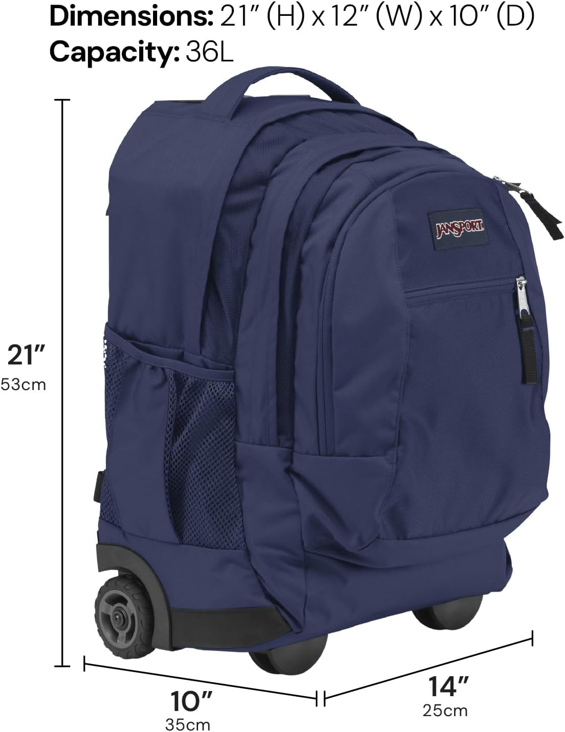 Driver 8 Rolling Backpack - Wheeled Travel Bag with 15-Inch Laptop Sleeve, One Size, Stellar Starfield