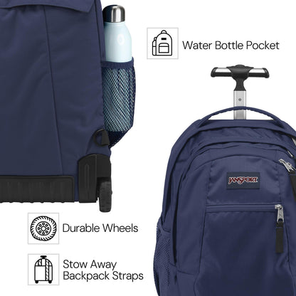 Driver 8 Rolling Backpack - Wheeled Travel Bag with 15-Inch Laptop Sleeve, One Size, Stellar Starfield