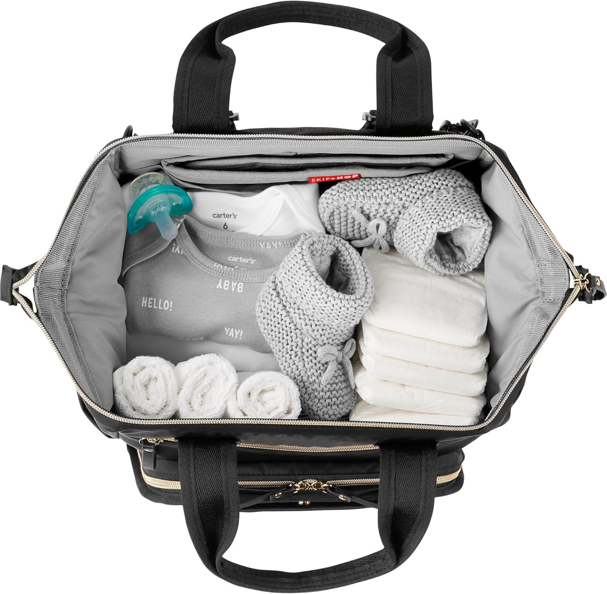 Diaper Bag Backpack with Portable Changing Pad, 9 Total Pockets, Easy-Access Wipes Pocket, Zippered Side Pocket, Luggage Sleeve & Stroller Straps, Fits a 15” Laptop, Luna, Sage