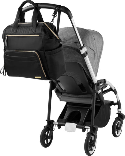 Diaper Bag Backpack with Portable Changing Pad, 9 Total Pockets, Easy-Access Wipes Pocket, Zippered Side Pocket, Luggage Sleeve & Stroller Straps, Fits a 15” Laptop, Luna, Sage