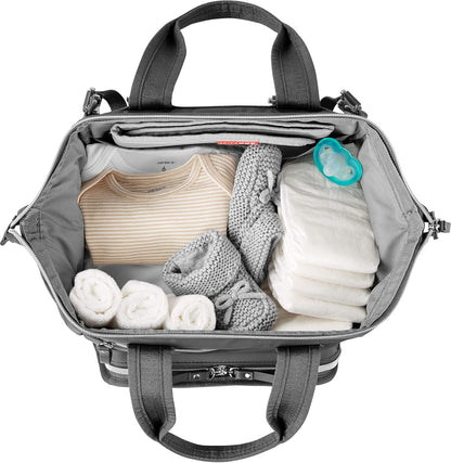 Diaper Bag Backpack with Portable Changing Pad, 9 Total Pockets, Easy-Access Wipes Pocket, Zippered Side Pocket, Luggage Sleeve & Stroller Straps, Fits a 15” Laptop, Luna, Sage