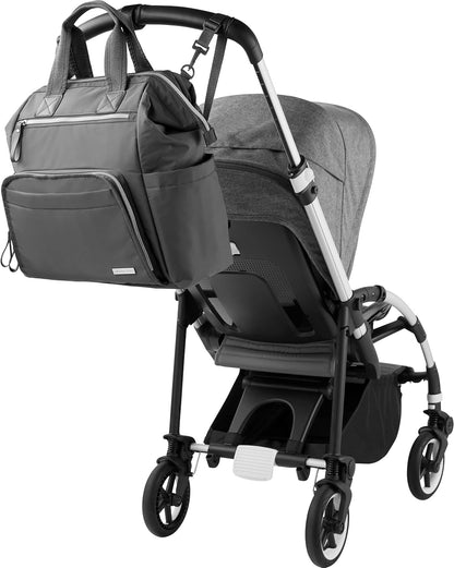 Diaper Bag Backpack with Portable Changing Pad, 9 Total Pockets, Easy-Access Wipes Pocket, Zippered Side Pocket, Luggage Sleeve & Stroller Straps, Fits a 15” Laptop, Luna, Sage