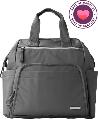 Diaper Bag Backpack with Portable Changing Pad, 9 Total Pockets, Easy-Access Wipes Pocket, Zippered Side Pocket, Luggage Sleeve & Stroller Straps, Fits a 15” Laptop, Luna, Sage