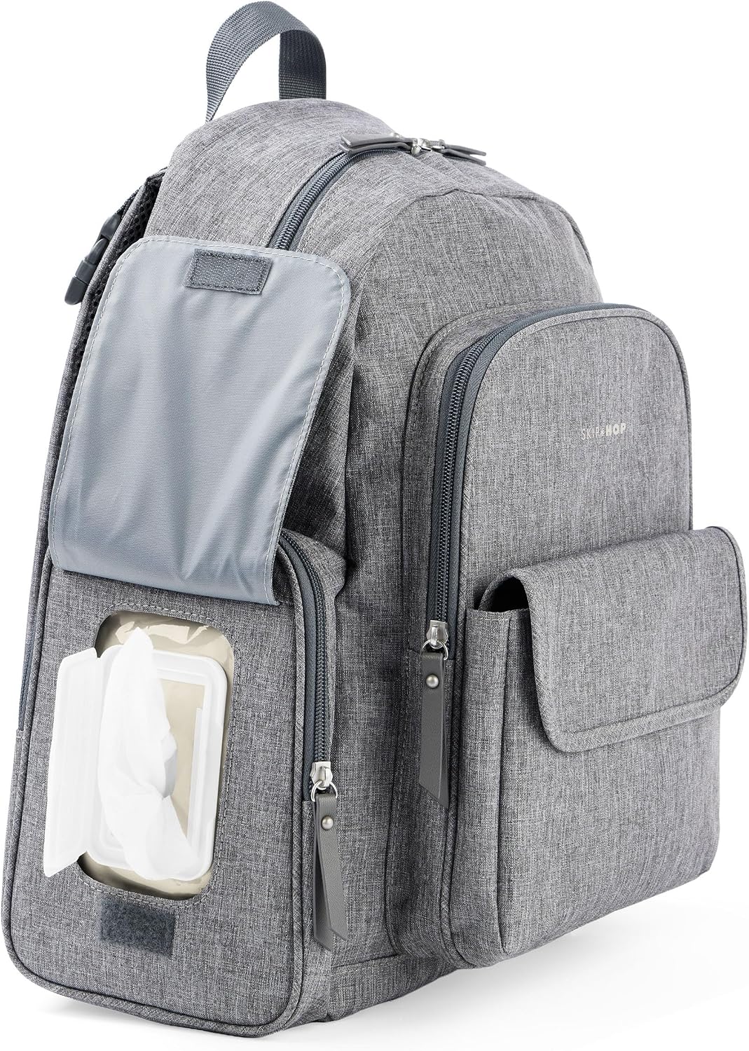 Diaper Bag Backpack with Portable Changing Pad, 9 Total Pockets, Easy-Access Wipes Pocket, Zippered Side Pocket, Luggage Sleeve & Stroller Straps, Fits a 15” Laptop, Luna, Sage