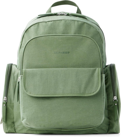 Diaper Bag Backpack with Portable Changing Pad, 9 Total Pockets, Easy-Access Wipes Pocket, Zippered Side Pocket, Luggage Sleeve & Stroller Straps, Fits a 15” Laptop, Luna, Sage