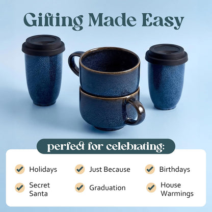 Coffee Travel Mug – Cup Holder Friendly Travel Mug– Microwave & Dishwasher Safe White & Purple Tumbler - Coffee Mug Fits In Cup Holder – 12oz – Astral Bloom