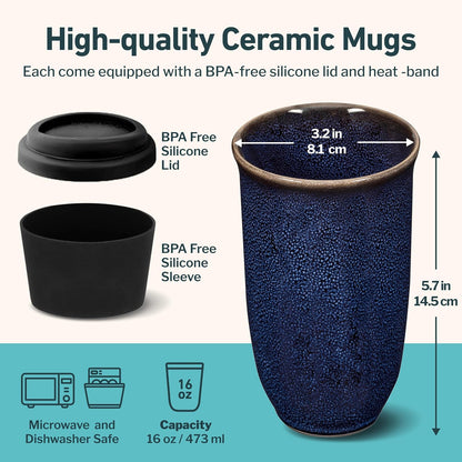 Coffee Travel Mug – Cup Holder Friendly Travel Mug– Microwave & Dishwasher Safe White & Purple Tumbler - Coffee Mug Fits In Cup Holder – 12oz – Astral Bloom