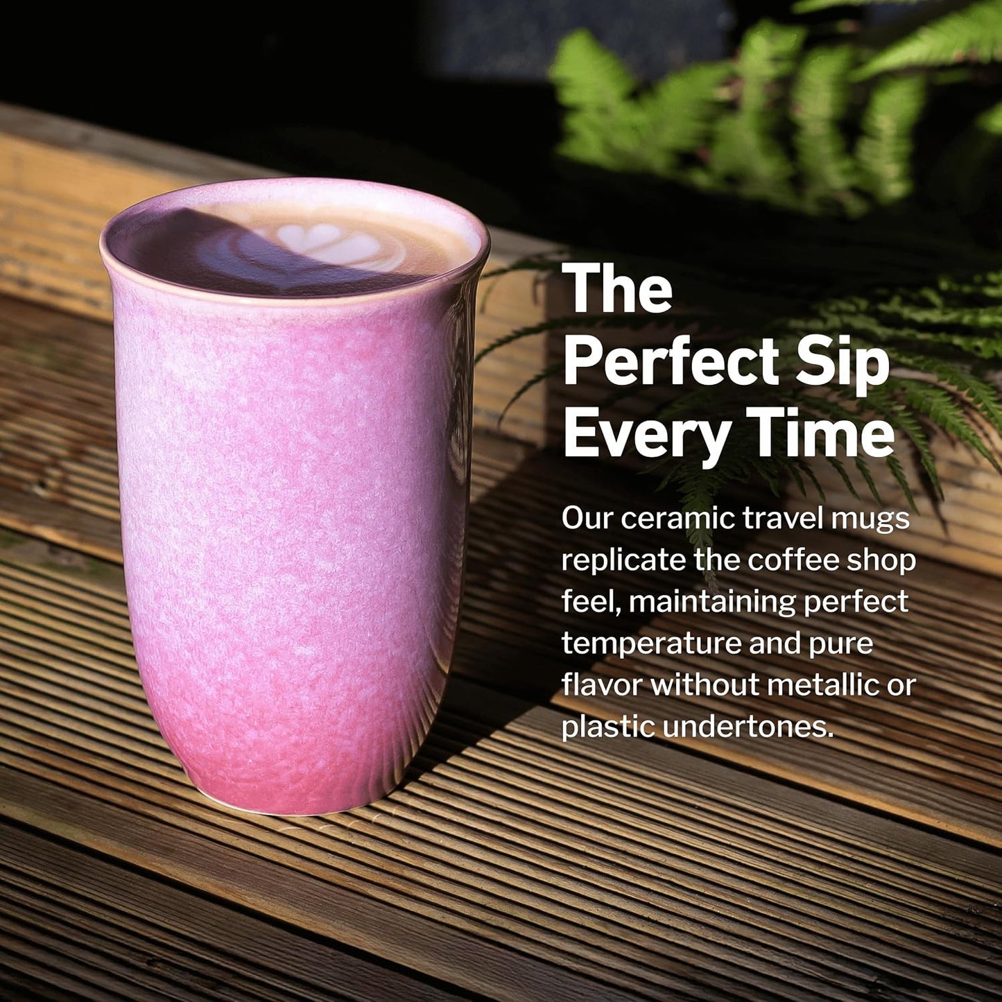 Coffee Travel Mug – Cup Holder Friendly Travel Mug– Microwave & Dishwasher Safe White & Purple Tumbler - Coffee Mug Fits In Cup Holder – 12oz – Astral Bloom