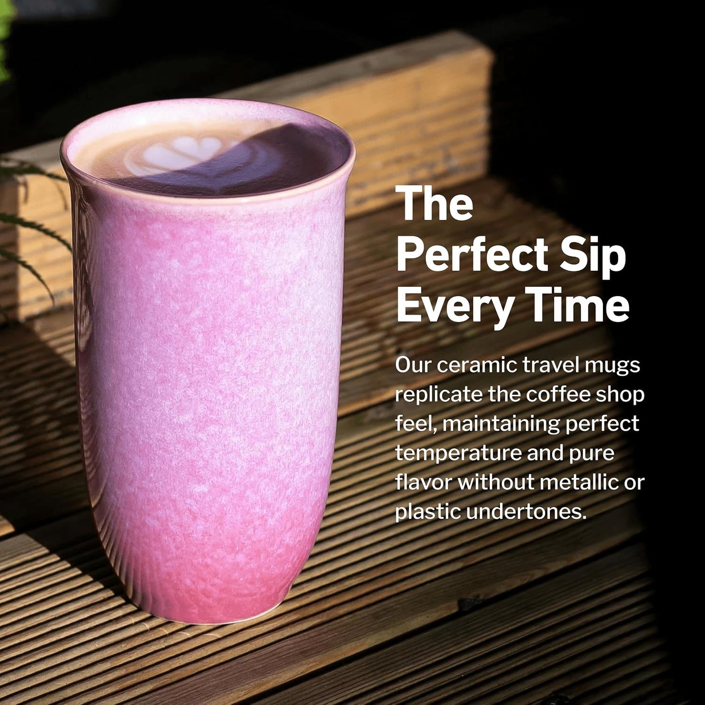 Coffee Travel Mug – Cup Holder Friendly Travel Mug– Microwave & Dishwasher Safe White & Purple Tumbler - Coffee Mug Fits In Cup Holder – 12oz – Astral Bloom