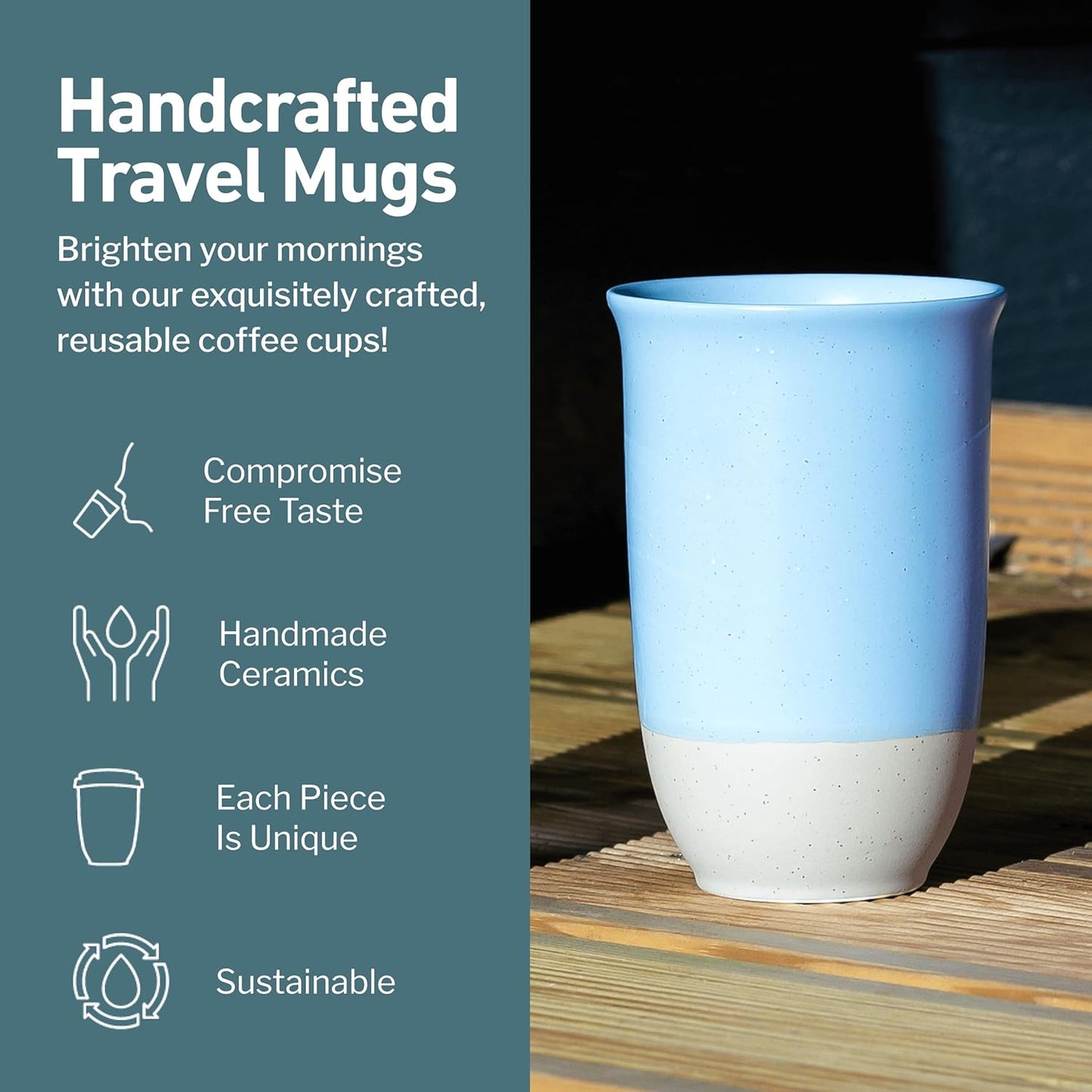 Coffee Travel Mug – Cup Holder Friendly Travel Mug– Microwave & Dishwasher Safe White & Purple Tumbler - Coffee Mug Fits In Cup Holder – 12oz – Astral Bloom