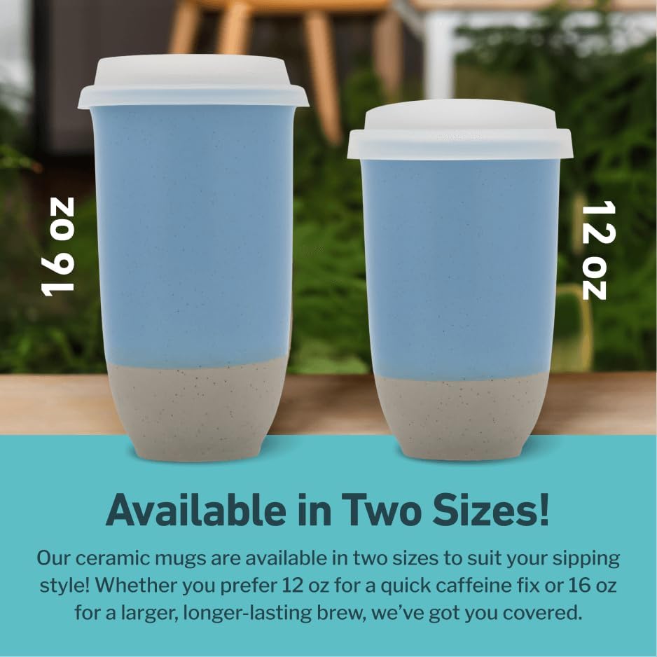 Coffee Travel Mug – Cup Holder Friendly Travel Mug– Microwave & Dishwasher Safe White & Purple Tumbler - Coffee Mug Fits In Cup Holder – 12oz – Astral Bloom