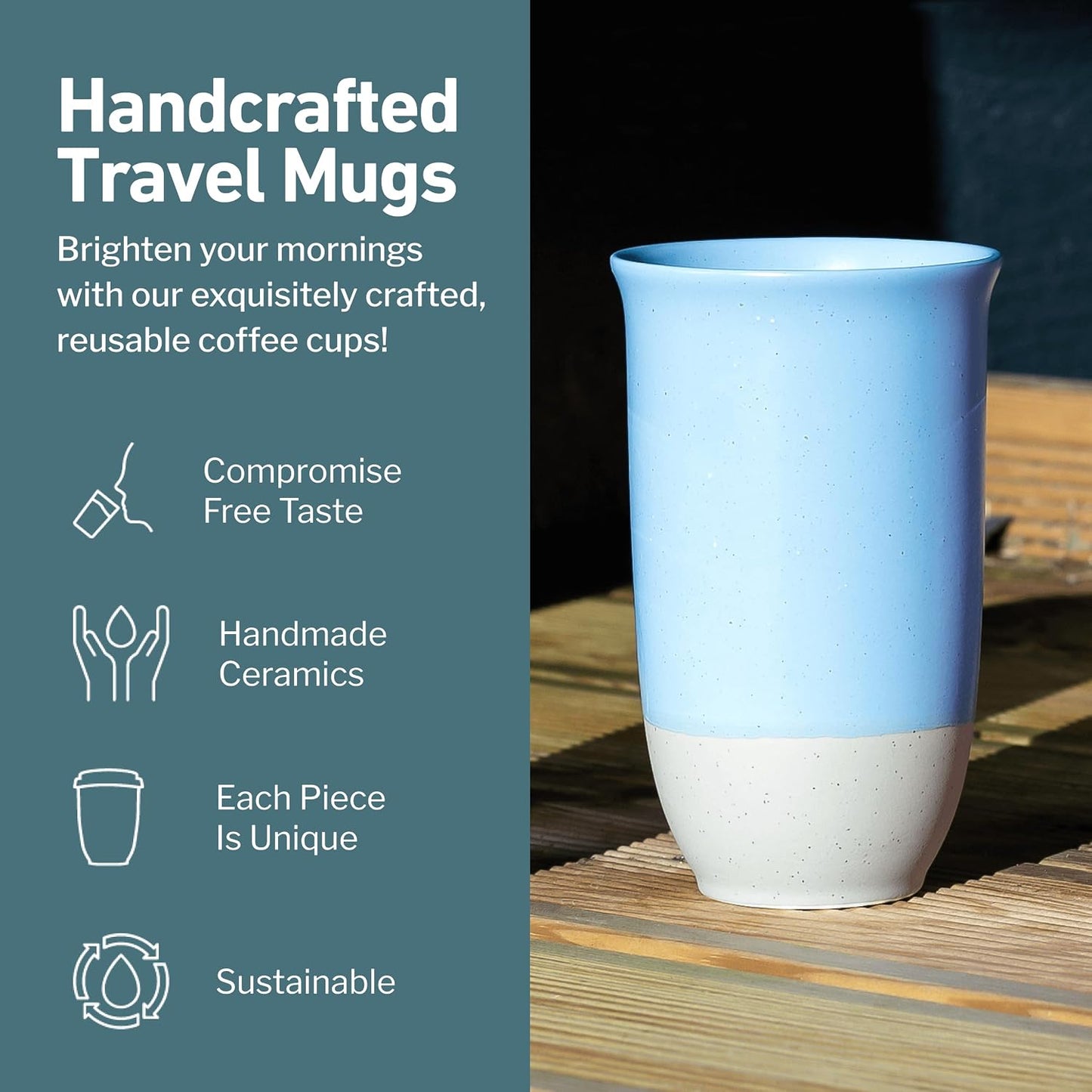 Coffee Travel Mug – Cup Holder Friendly Travel Mug– Microwave & Dishwasher Safe White & Purple Tumbler - Coffee Mug Fits In Cup Holder – 12oz – Astral Bloom