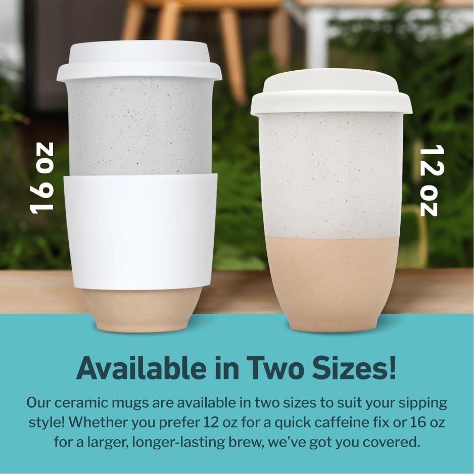 Coffee Travel Mug – Cup Holder Friendly Travel Mug– Microwave & Dishwasher Safe White & Purple Tumbler - Coffee Mug Fits In Cup Holder – 12oz – Astral Bloom