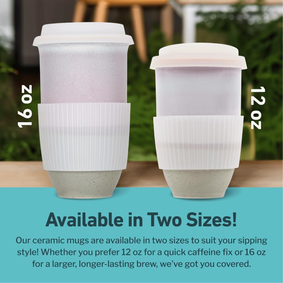 Coffee Travel Mug – Cup Holder Friendly Travel Mug– Microwave & Dishwasher Safe White & Purple Tumbler - Coffee Mug Fits In Cup Holder – 12oz – Astral Bloom
