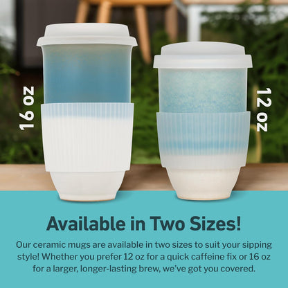 Coffee Travel Mug – Cup Holder Friendly Travel Mug– Microwave & Dishwasher Safe White & Purple Tumbler - Coffee Mug Fits In Cup Holder – 12oz – Astral Bloom