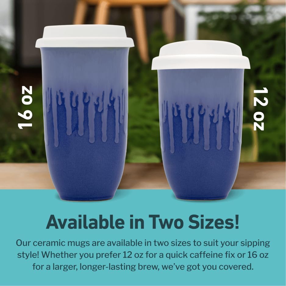 Coffee Travel Mug – Cup Holder Friendly Travel Mug– Microwave & Dishwasher Safe White & Purple Tumbler - Coffee Mug Fits In Cup Holder – 12oz – Astral Bloom