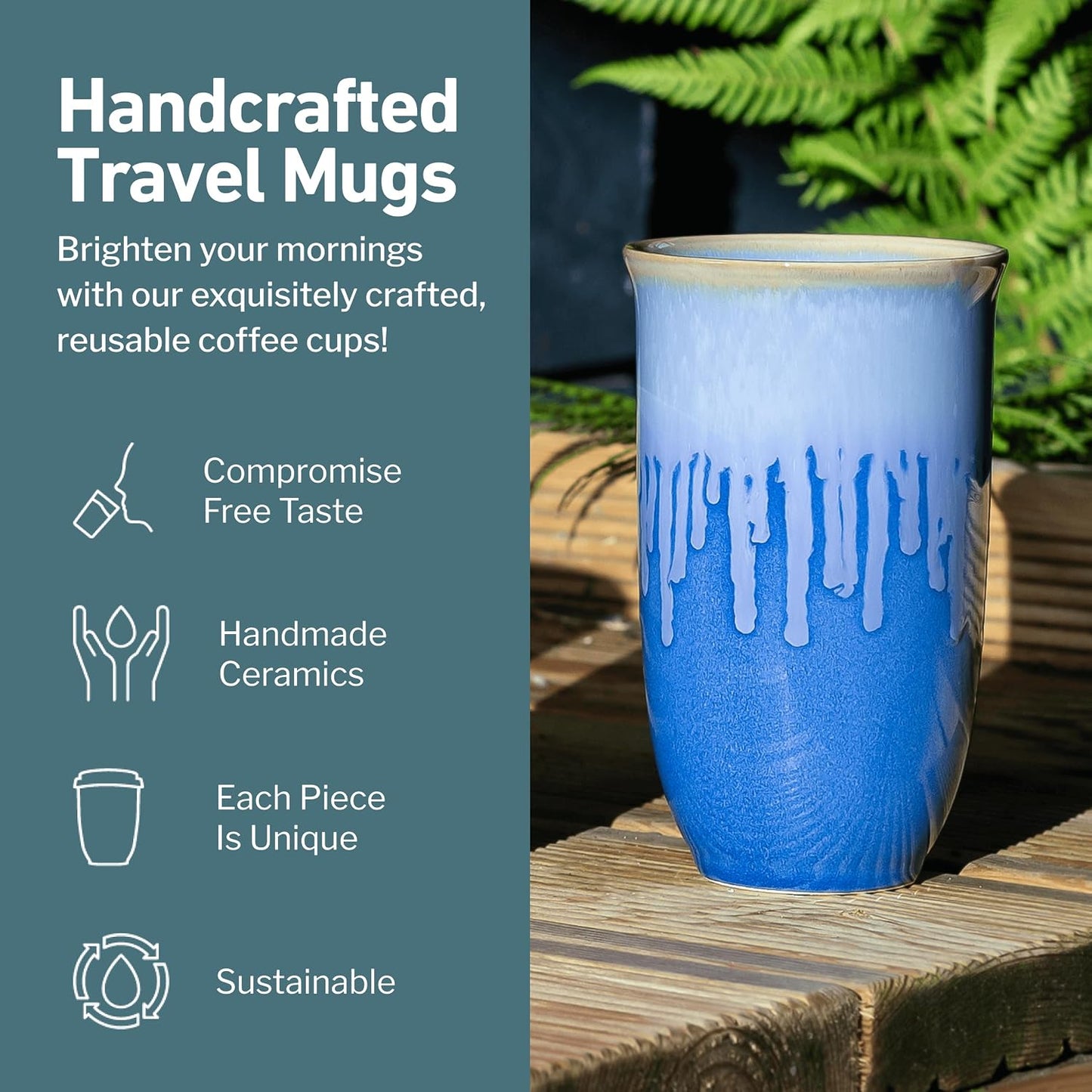 Coffee Travel Mug – Cup Holder Friendly Travel Mug– Microwave & Dishwasher Safe White & Purple Tumbler - Coffee Mug Fits In Cup Holder – 12oz – Astral Bloom