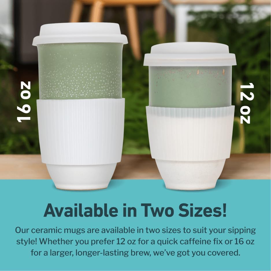 Coffee Travel Mug – Cup Holder Friendly Travel Mug– Microwave & Dishwasher Safe White & Purple Tumbler - Coffee Mug Fits In Cup Holder – 12oz – Astral Bloom