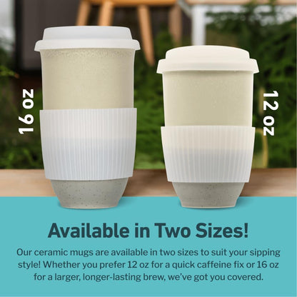 Coffee Travel Mug – Cup Holder Friendly Travel Mug– Microwave & Dishwasher Safe White & Purple Tumbler - Coffee Mug Fits In Cup Holder – 12oz – Astral Bloom