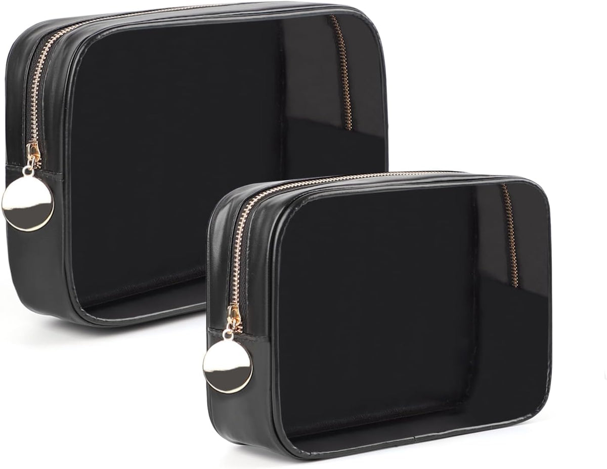 4PCS Clear Makeup Bag Set, Waterproof TPU Purse Organizer Pouches, TSA Approved Toiletry Bag, Diaper Bag Organizer Pouch, Travel Organizer Bags for Women and Kids