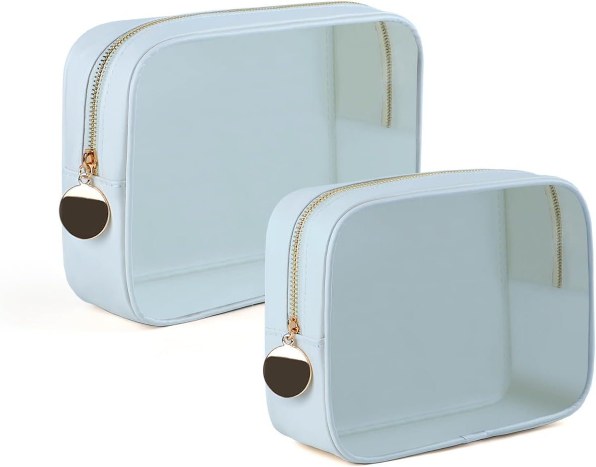 4PCS Clear Makeup Bag Set, Waterproof TPU Purse Organizer Pouches, TSA Approved Toiletry Bag, Diaper Bag Organizer Pouch, Travel Organizer Bags for Women and Kids