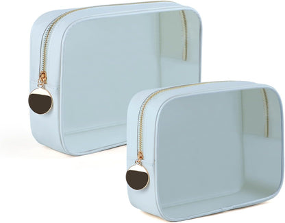 4PCS Clear Makeup Bag Set, Waterproof TPU Purse Organizer Pouches, TSA Approved Toiletry Bag, Diaper Bag Organizer Pouch, Travel Organizer Bags for Women and Kids