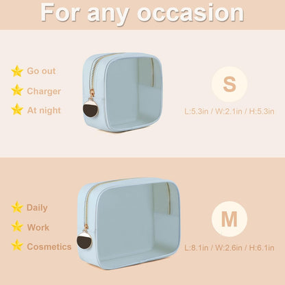 4PCS Clear Makeup Bag Set, Waterproof TPU Purse Organizer Pouches, TSA Approved Toiletry Bag, Diaper Bag Organizer Pouch, Travel Organizer Bags for Women and Kids