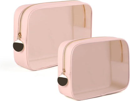 4PCS Clear Makeup Bag Set, Waterproof TPU Purse Organizer Pouches, TSA Approved Toiletry Bag, Diaper Bag Organizer Pouch, Travel Organizer Bags for Women and Kids
