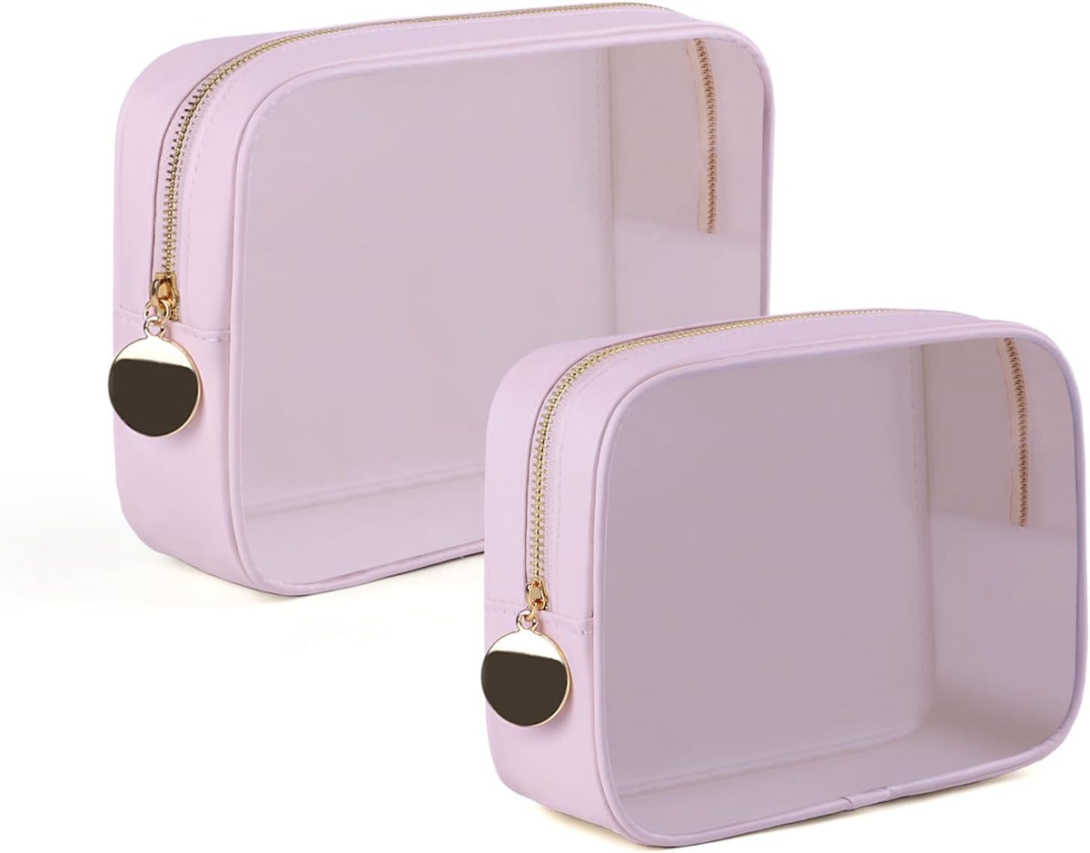 4PCS Clear Makeup Bag Set, Waterproof TPU Purse Organizer Pouches, TSA Approved Toiletry Bag, Diaper Bag Organizer Pouch, Travel Organizer Bags for Women and Kids