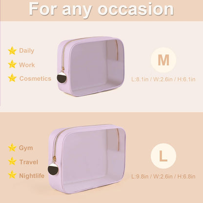 4PCS Clear Makeup Bag Set, Waterproof TPU Purse Organizer Pouches, TSA Approved Toiletry Bag, Diaper Bag Organizer Pouch, Travel Organizer Bags for Women and Kids