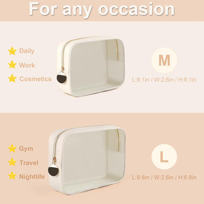 4PCS Clear Makeup Bag Set, Waterproof TPU Purse Organizer Pouches, TSA Approved Toiletry Bag, Diaper Bag Organizer Pouch, Travel Organizer Bags for Women and Kids