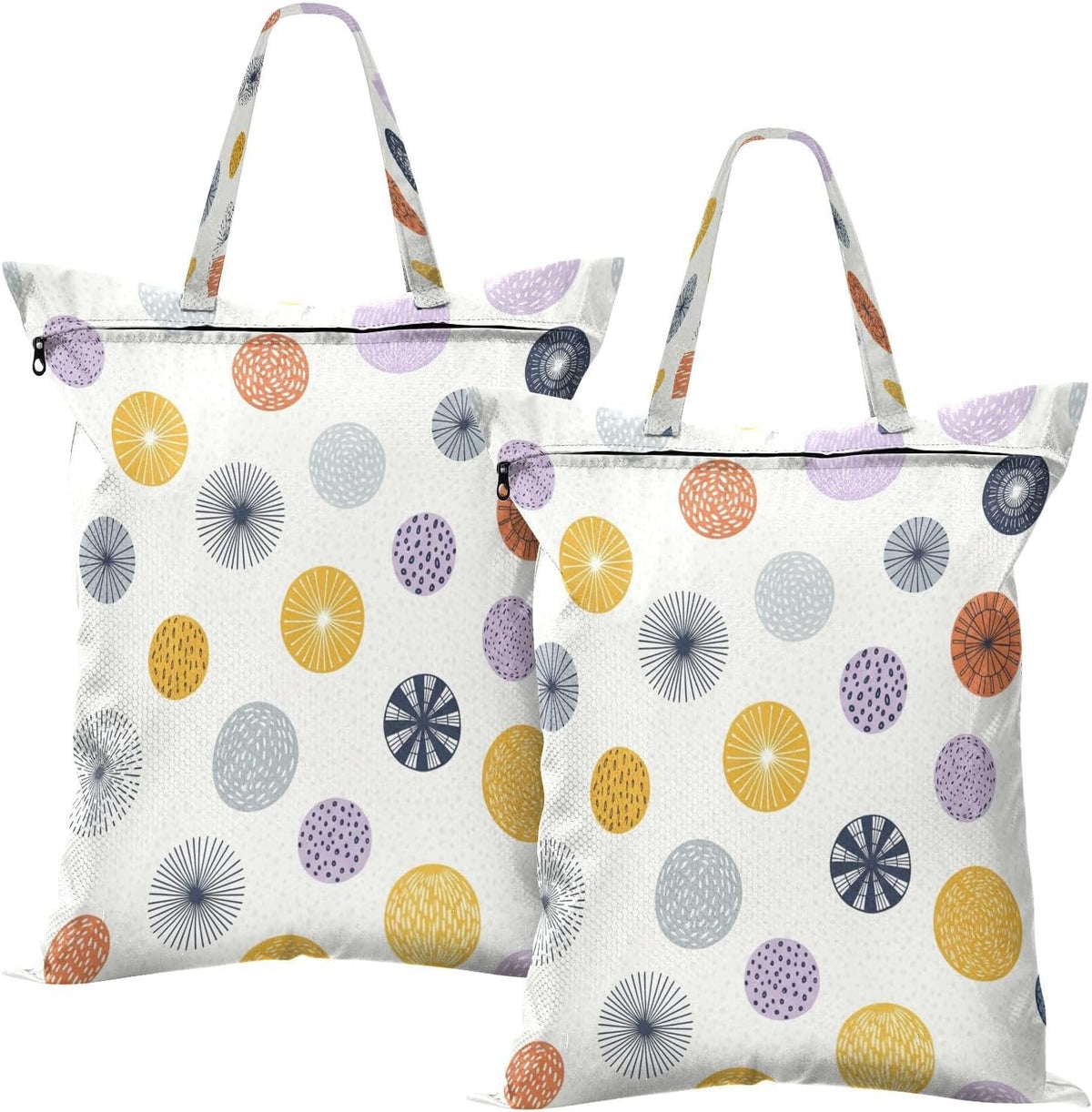 Pastel Dots Waterproof Travel Laundry Bag Easy Care 2-Pack